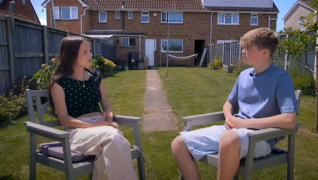Leo interviewing a young person for Sky Kids Investigates